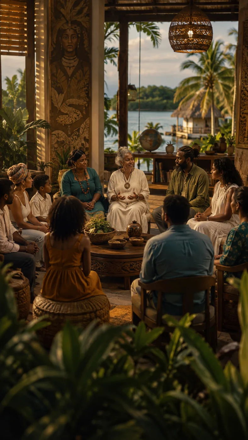Community members in an intergenerational learning circle